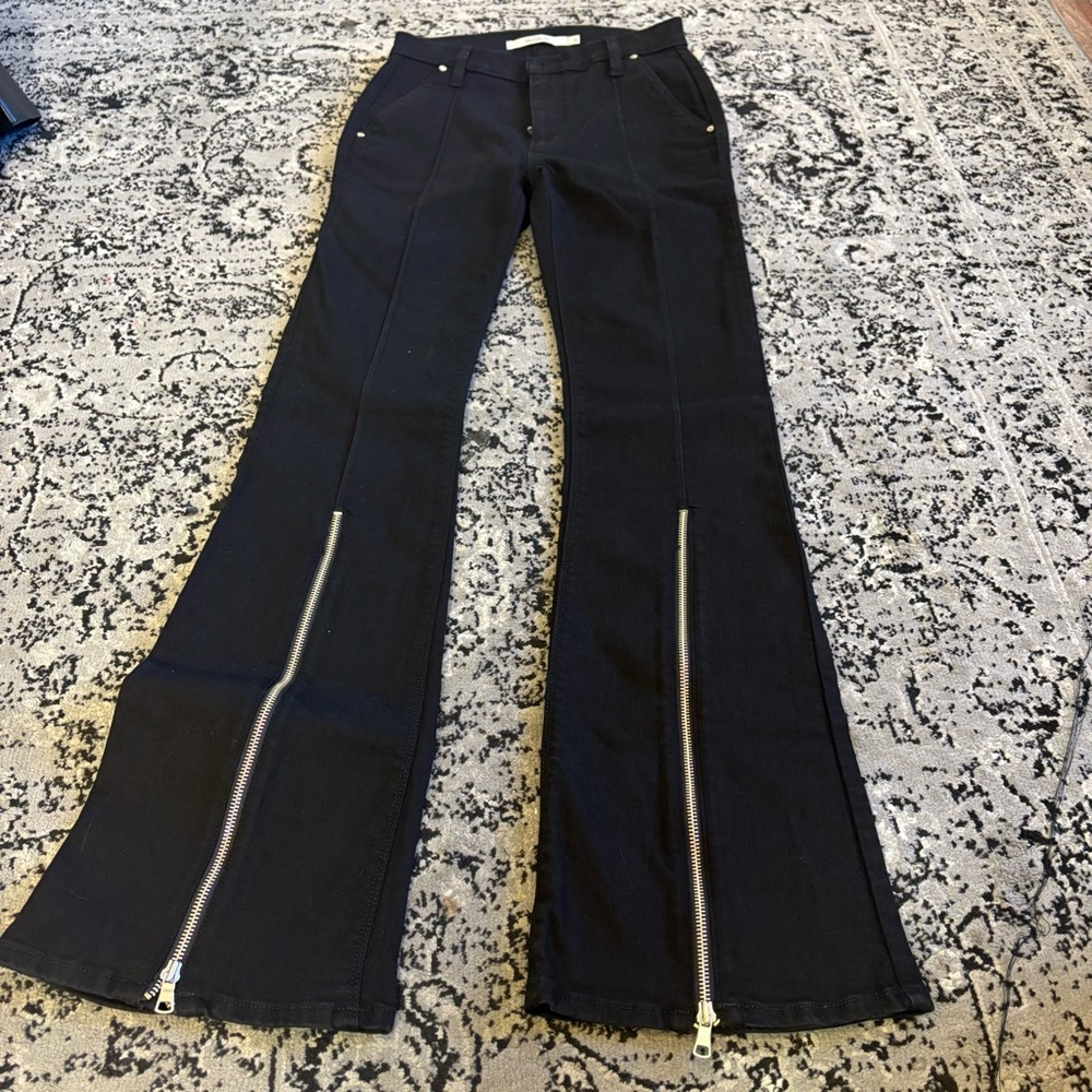 Hudson Jeans Black Barbara with zipper details Denim
